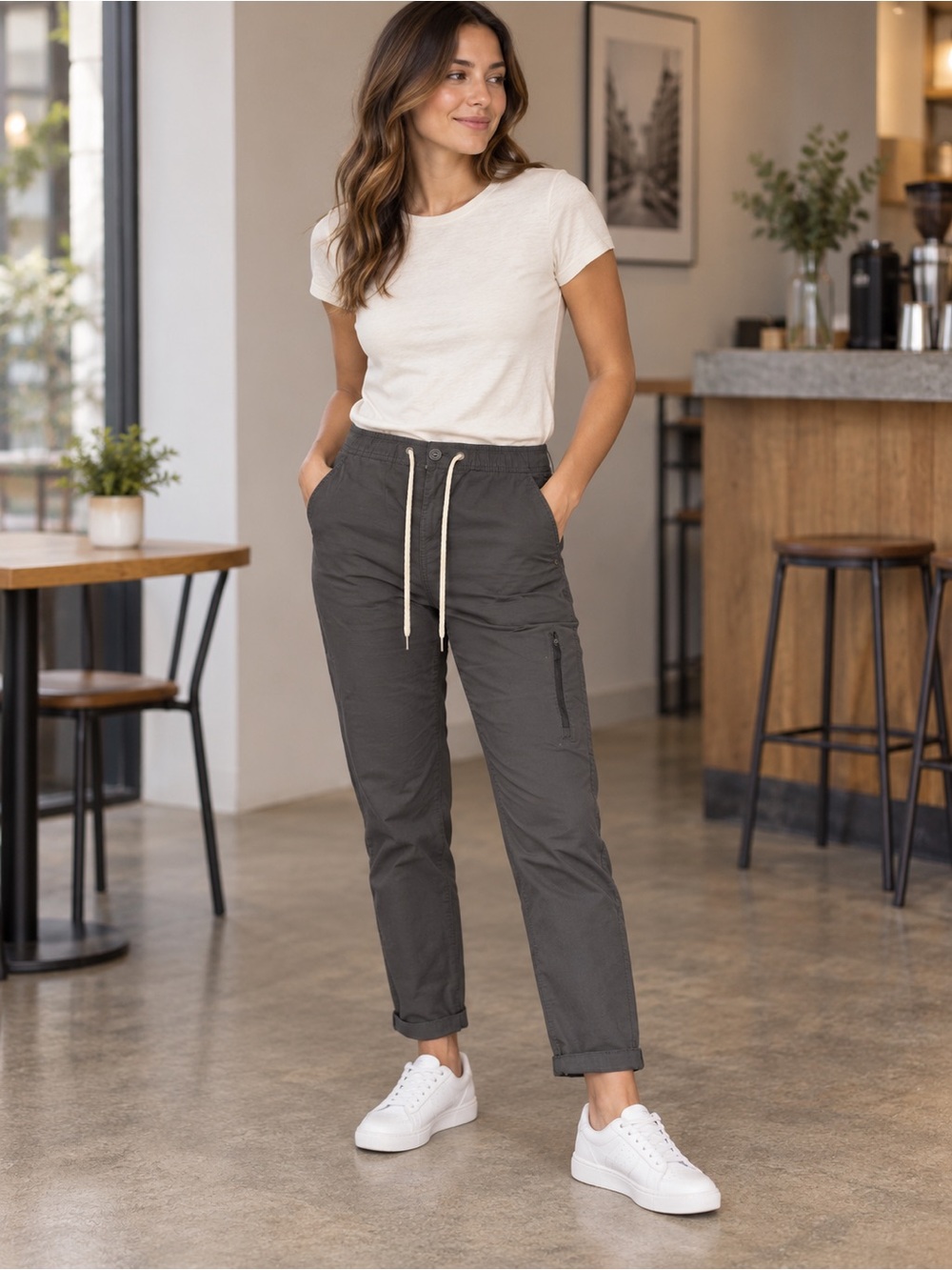 Vuori Women’s Ripstop Pants – Charcoal Gray – Size Medium